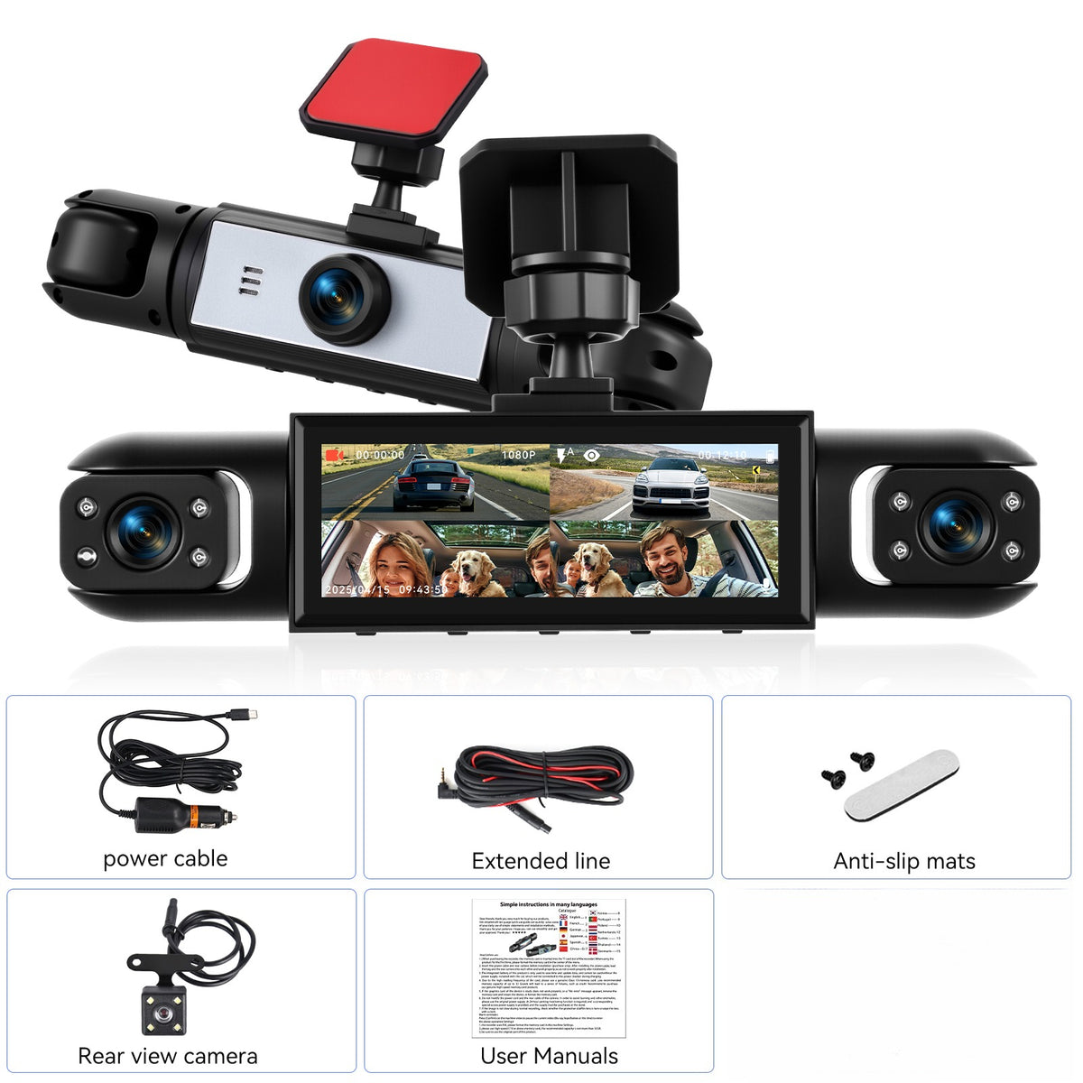 Kit Telecamera da cruscotto PODOFO, rotazione 360° per casa e viaggio – vista dettagliata 3