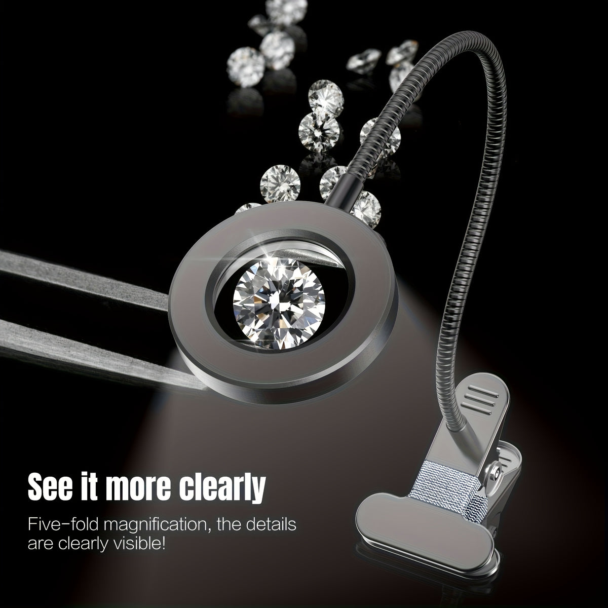 Lente d’ingrandimento LED, illuminazione LED per ufficio e smart working – vista dettagliata 3