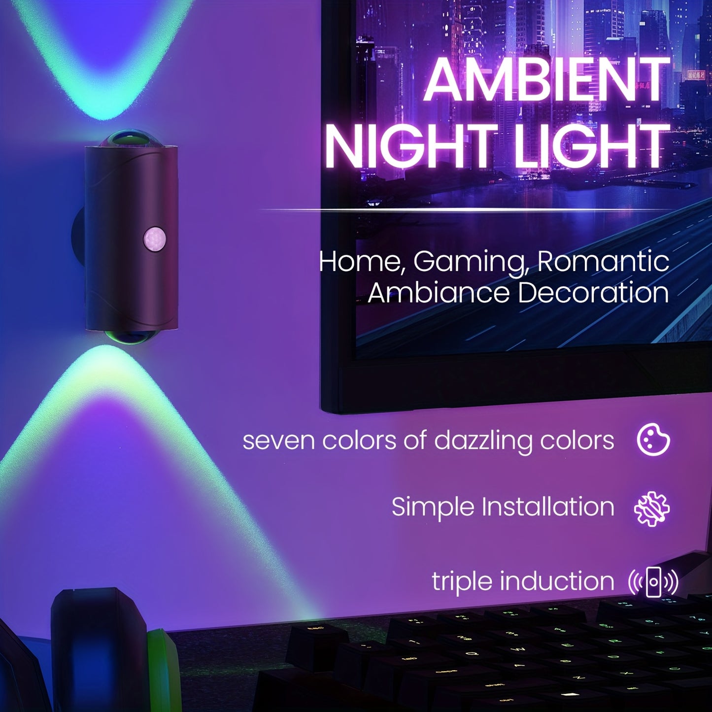Luci Notturna LED Intelligente, ricaricabile per camera da letto e letto – vista dettagliata 6