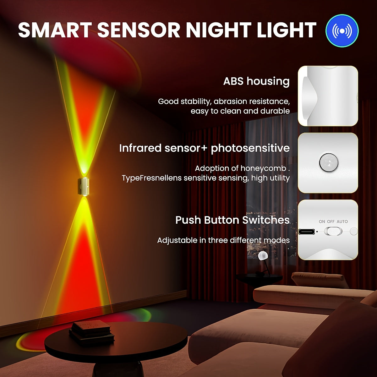 Luci Notturna LED Intelligente, ricaricabile per camera da letto e letto – vista dettagliata 11