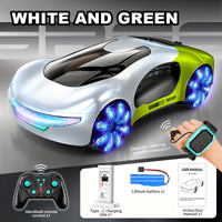 E600 [Nuova auto acrobatica a doppio spruzzo di energia + doppio telecomando] Bianco Verde