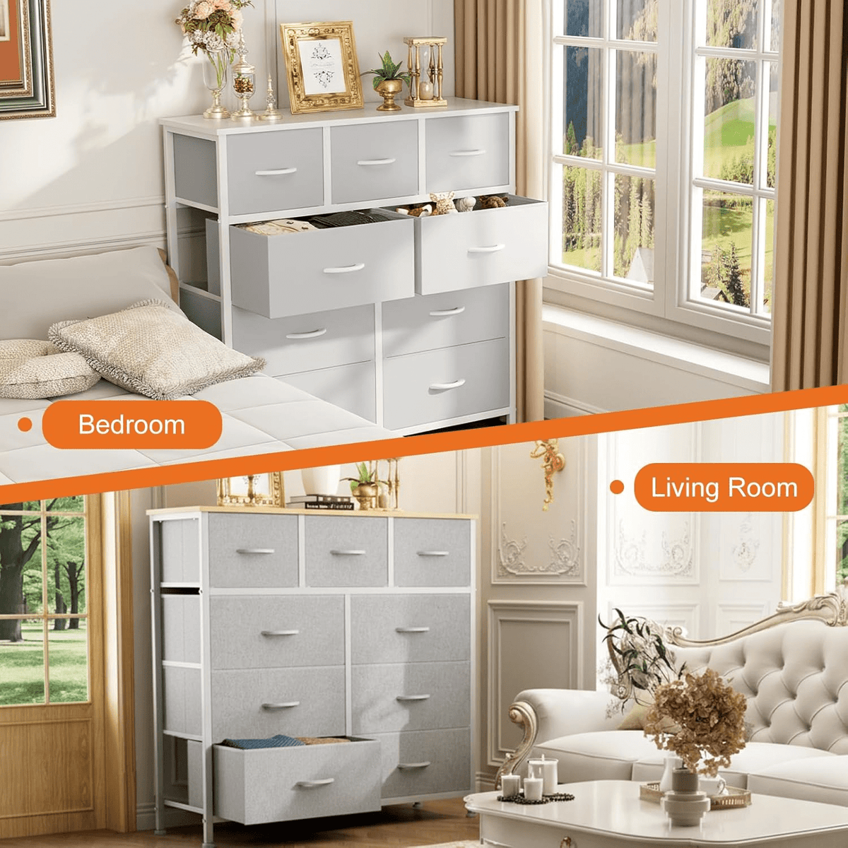 Mobiletto, Marrone-nero vintage per camera da letto e letto – vista dettagliata 8