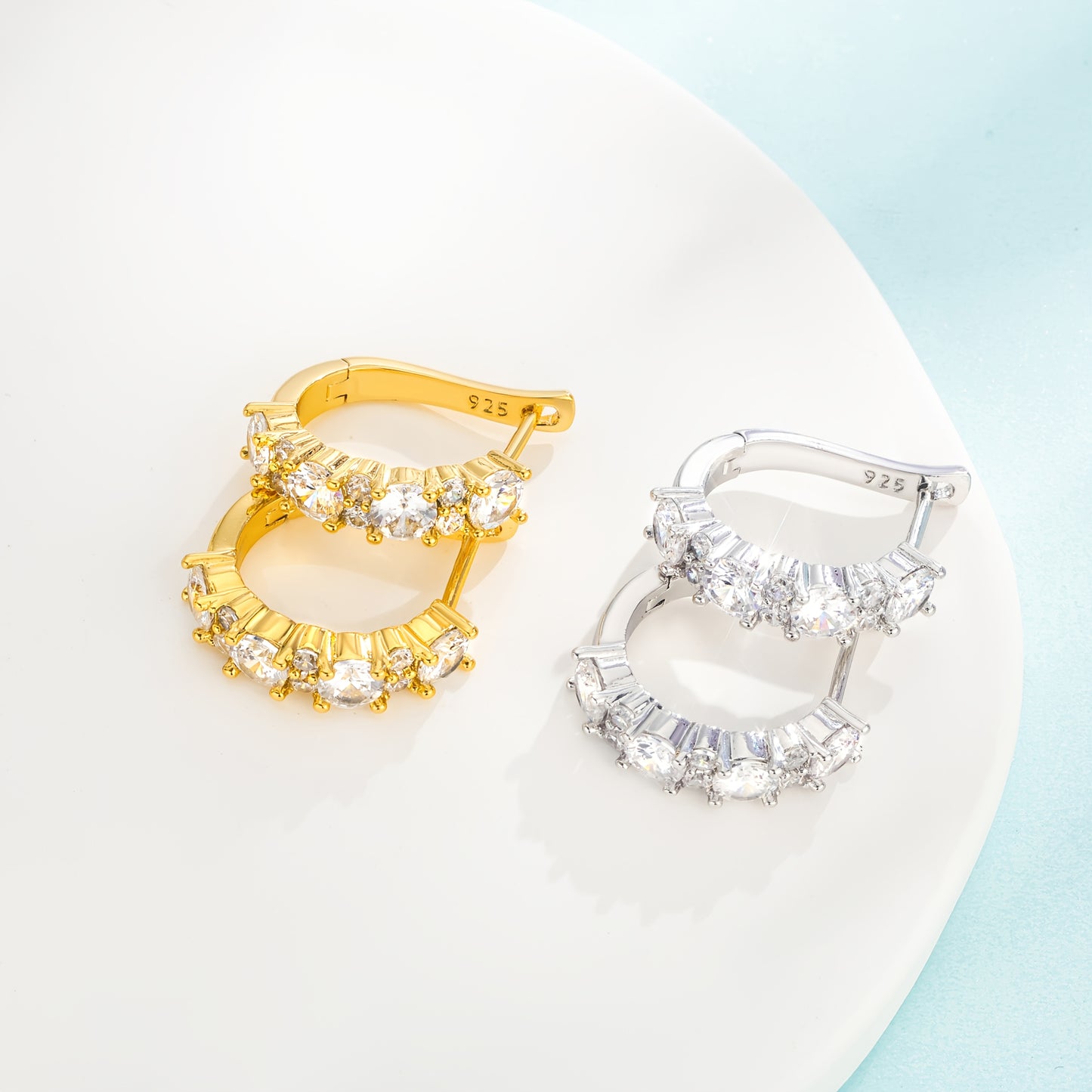 Orecchini, 1.2G per donna e zirconia intarsiate – vista dettagliata 8
