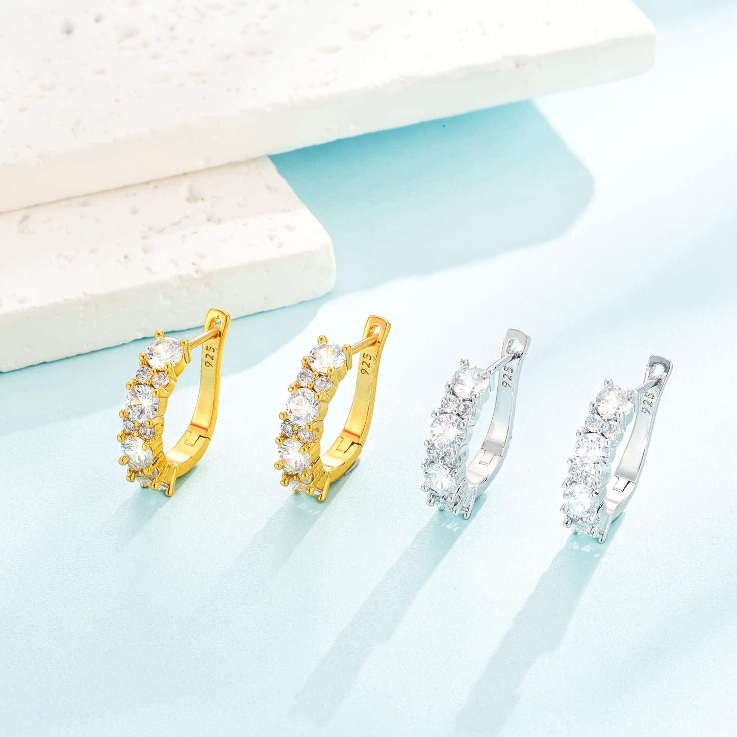 Orecchini, 1.2G per donna e zirconia intarsiate – vista dettagliata 10