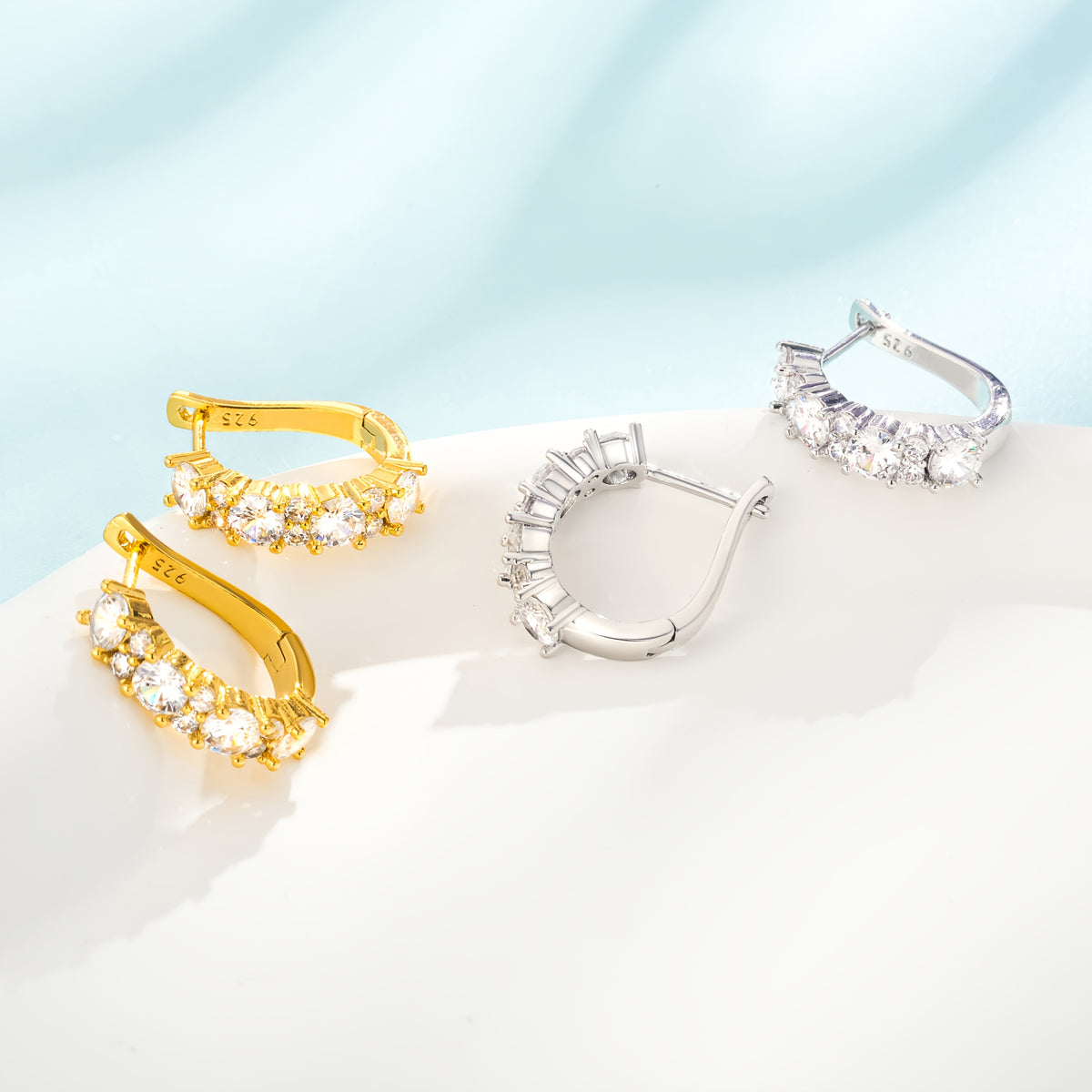 Orecchini, 1.2G per donna e zirconia intarsiate – vista dettagliata 19