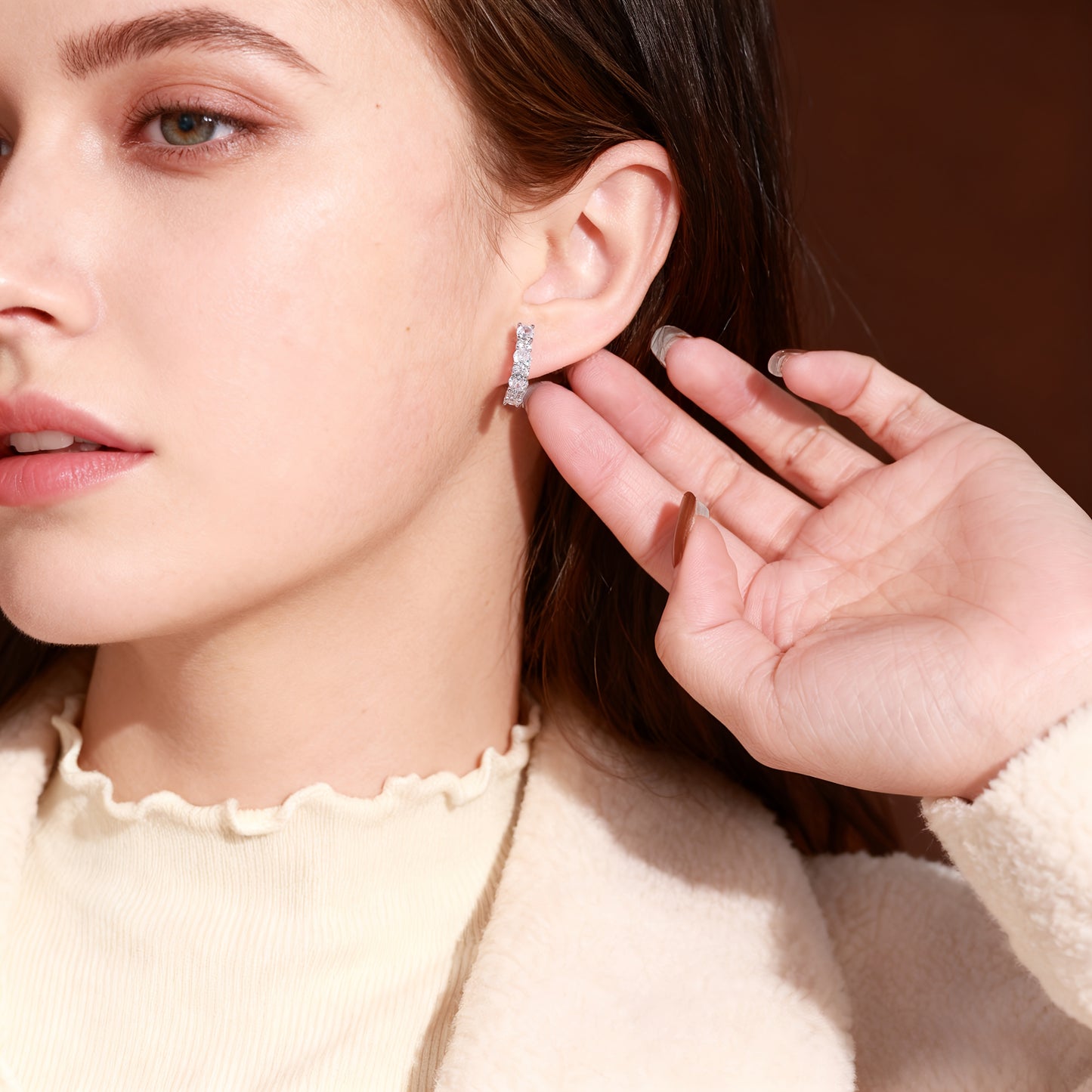 Orecchini, 1.2G per donna e zirconia intarsiate – vista dettagliata 24