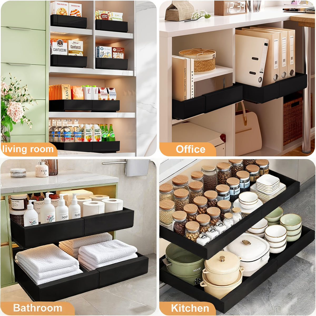 Organizer estraibile per pensili, 52cm per cucina – vista dettagliata 3