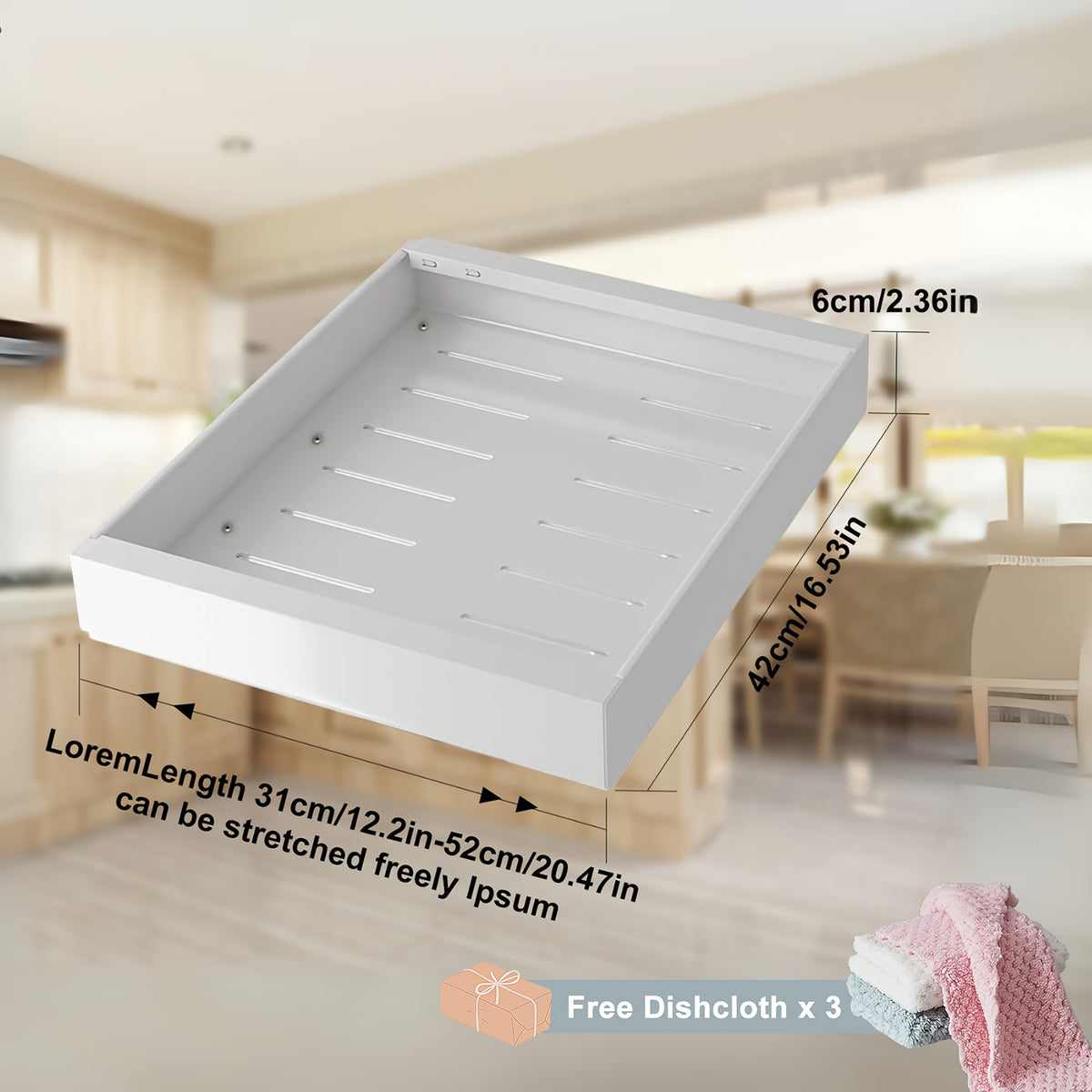Organizer estraibile per pensili, 52cm per cucina – vista dettagliata 8