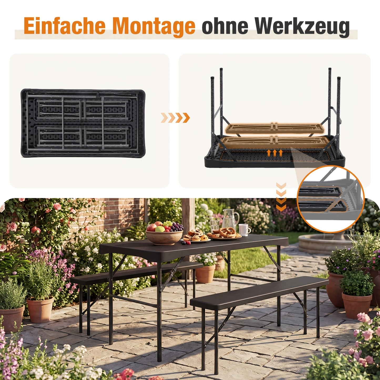Panche, plastica per giardino e terrazza – vista dettagliata 3