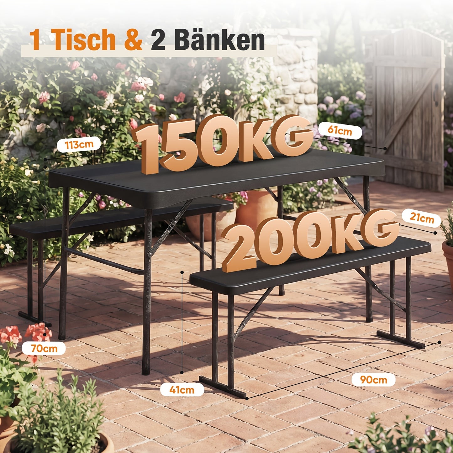 Panche, plastica per giardino e terrazza – vista dettagliata 7