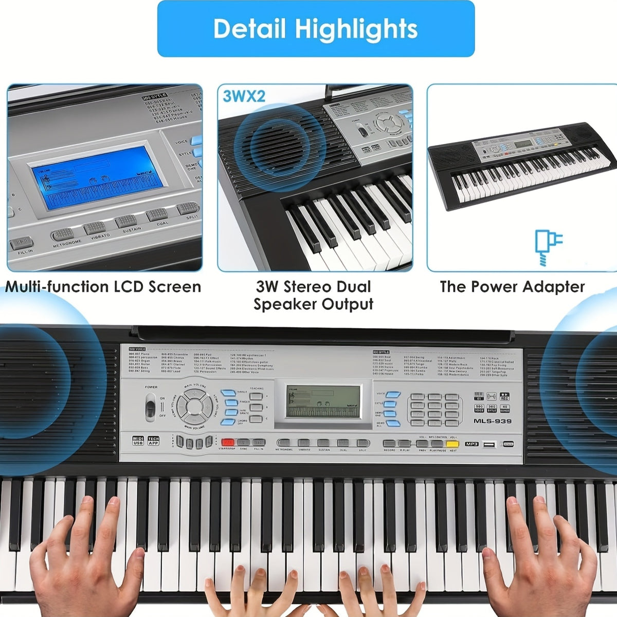Pianoforti elettrici, Pacchetto Combinato per Principianti e uso quotidiano – vista dettagliata 3