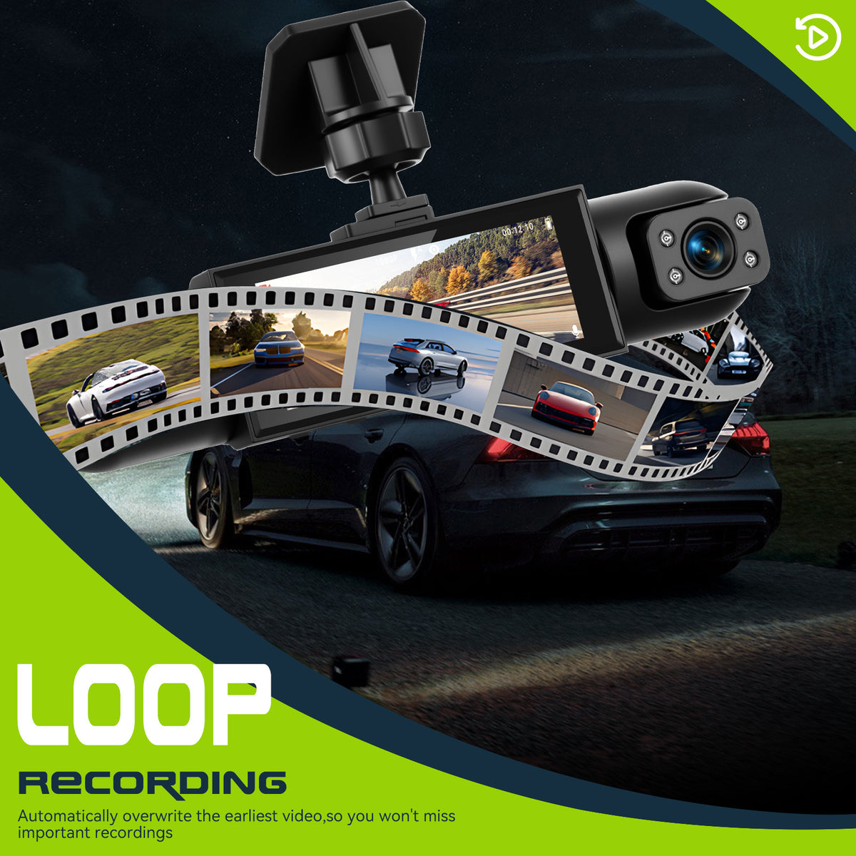PODOFO (Aggiornata) Telecamera, rotazione 360° per veicolo e viaggio – vista dettagliata 3