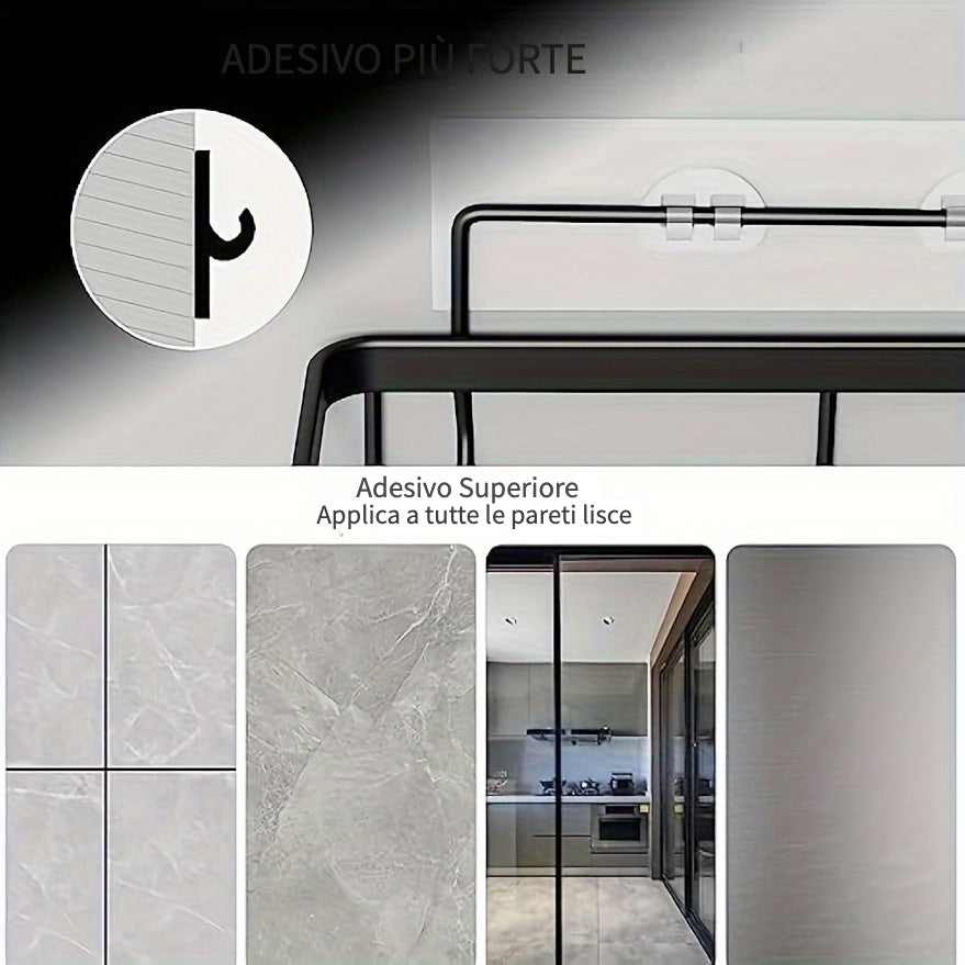 Portaoggetti adesivo, Bianco per bagno e casa – vista dettagliata 2