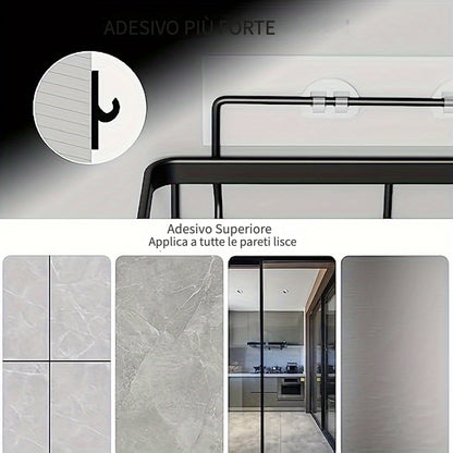 Portaoggetti adesivo, Bianco per bagno e casa – vista dettagliata 2