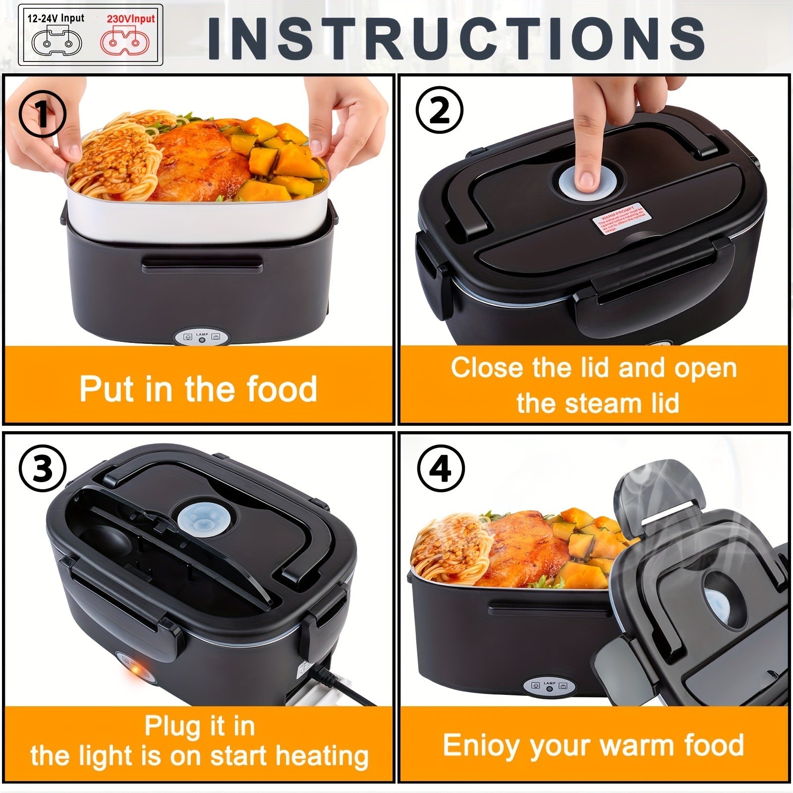 Portapranzo elettrico, 1,5L per zona pranzo e cucina – vista principale