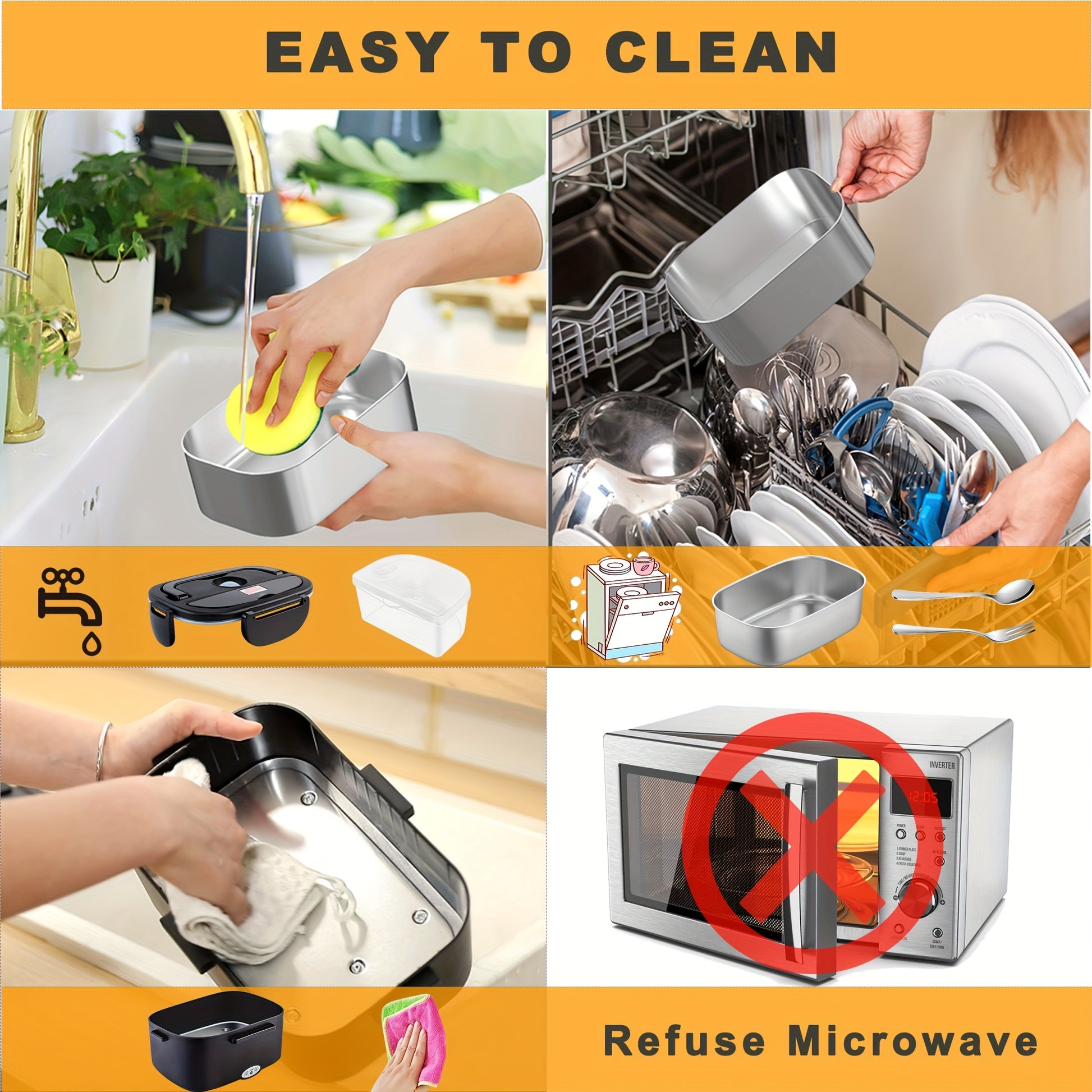 Portapranzo elettrico, 1,5L per zona pranzo e cucina – vista dettagliata 4