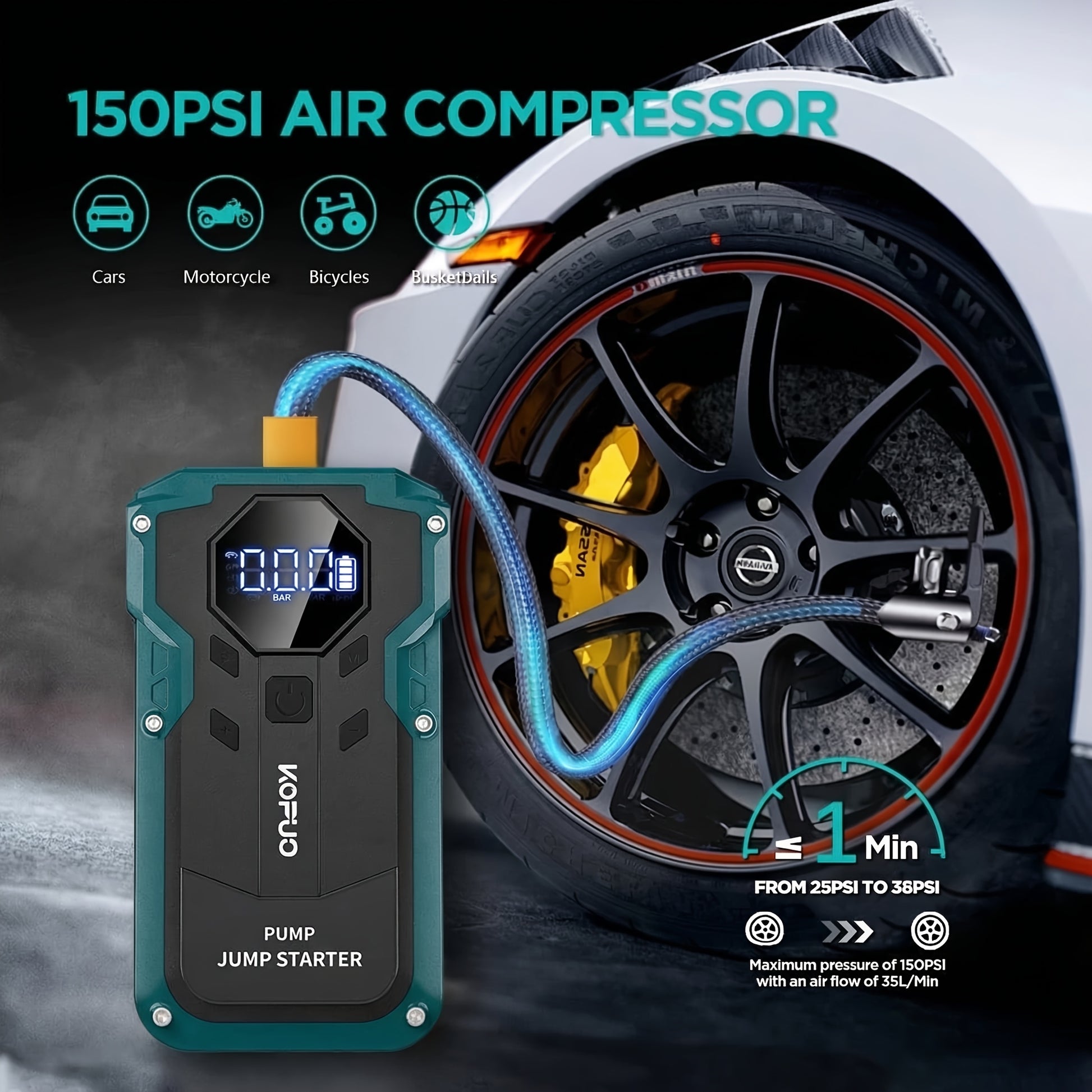 Power bank, Avviamento 7000A per auto – vista dettagliata 7