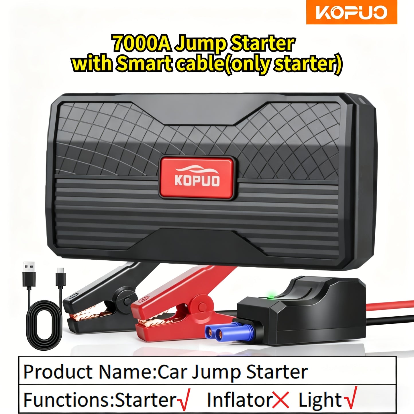 Power bank, Avviamento 7000A per auto – vista dettagliata 8