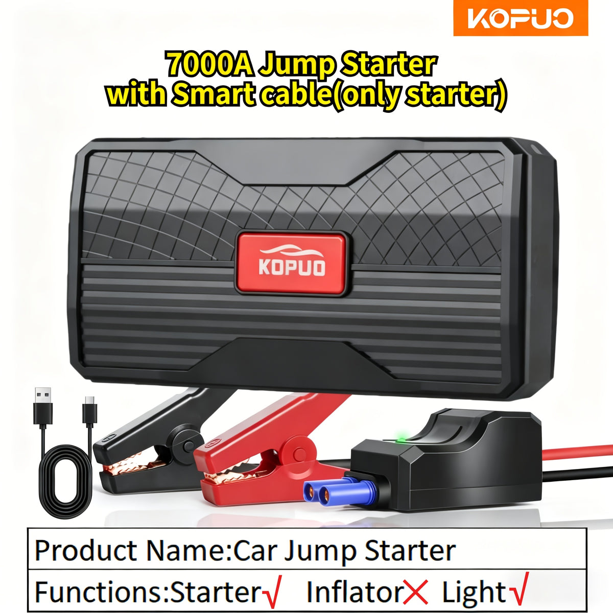 Power bank, Avviamento 7000A per auto – vista dettagliata 8