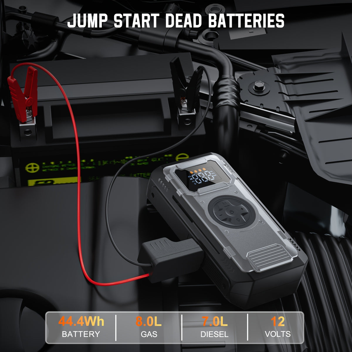 Power bank, gonfiapneumatici da 150PSI per auto – vista dettagliata 4