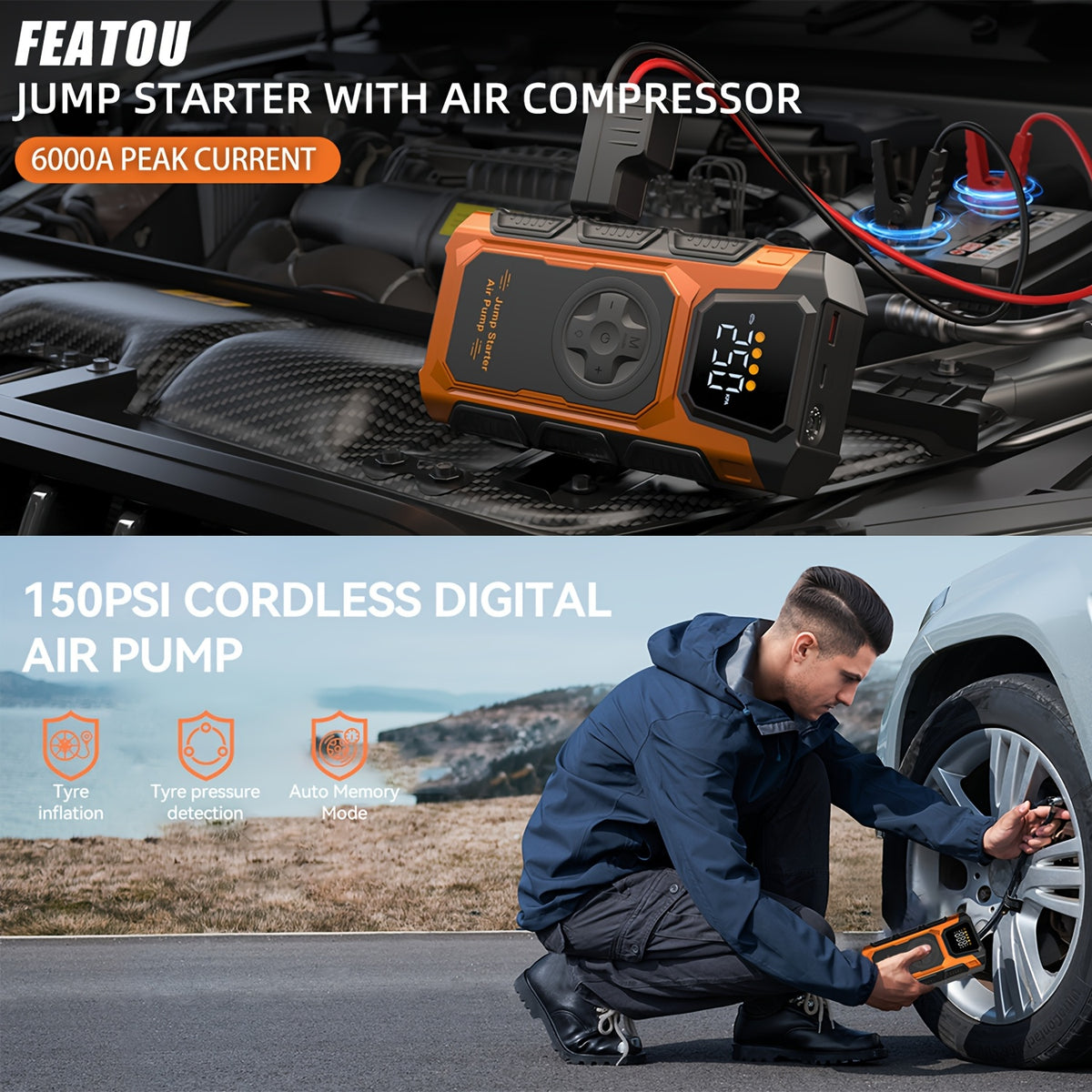 Power bank, V2 Arancione per bicicletta – vista dettagliata 9