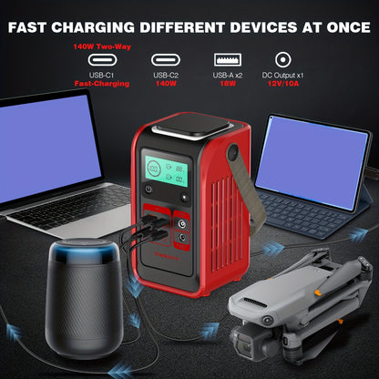 Power station portatile, 140 W per campeggio e viaggio – vista dettagliata 5