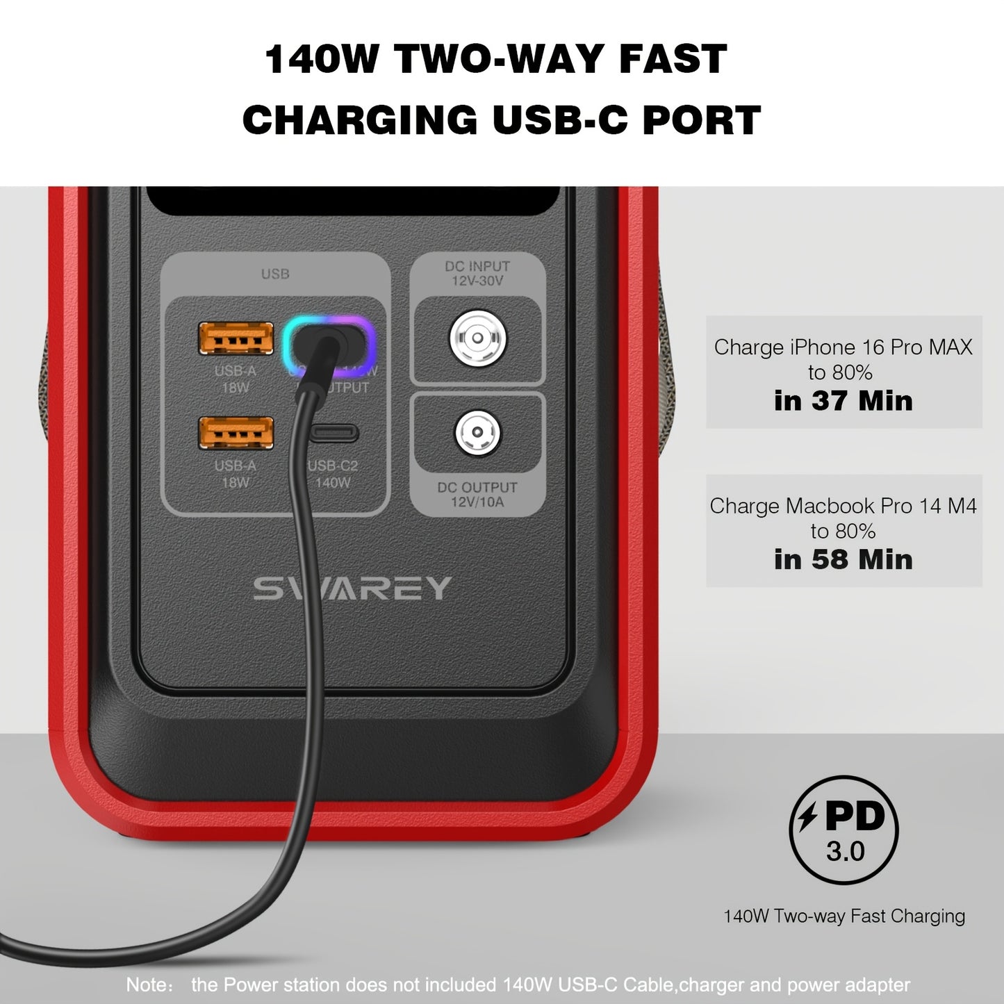 Power station portatile, 140 W per campeggio e viaggio – vista dettagliata 7
