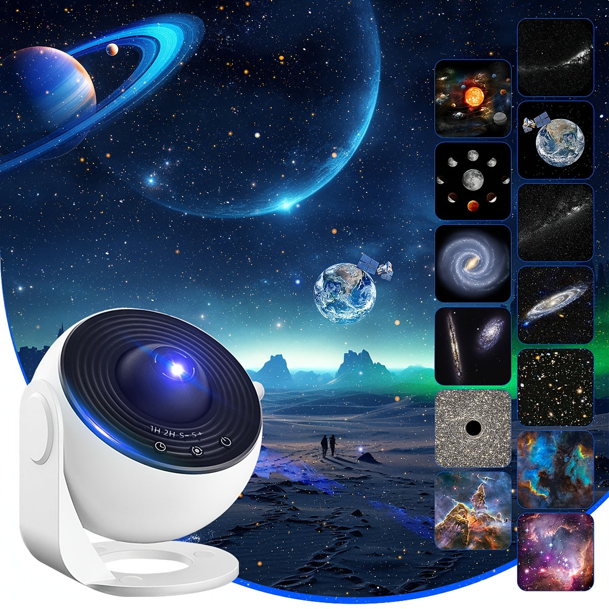 Proiettore Cielo Stellato Aggiornato, Nero Con Bianco per camera da letto e letto – vista principale