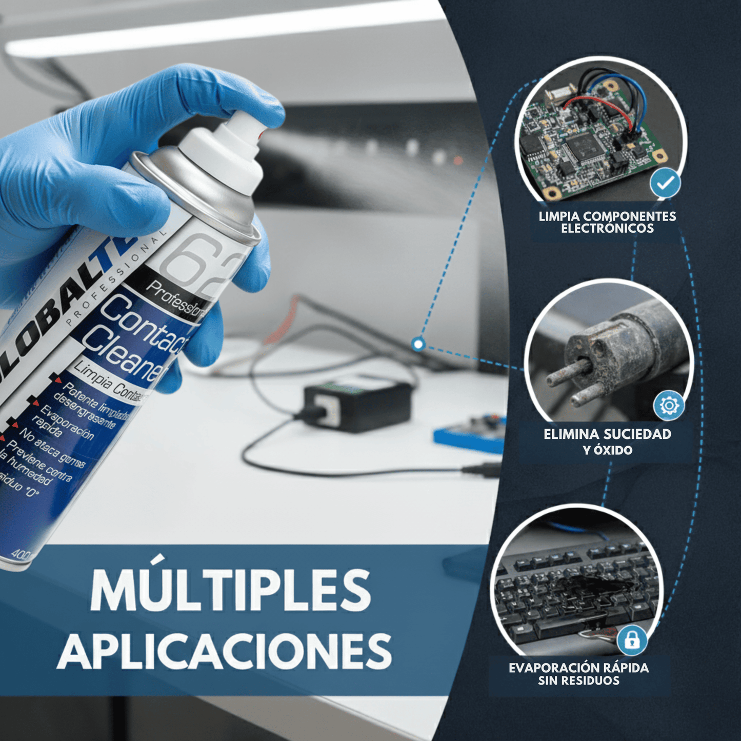Pulitore Contatti Elettrici Globaltec, 400ml per uso quotidiano e casa – vista dettagliata 13