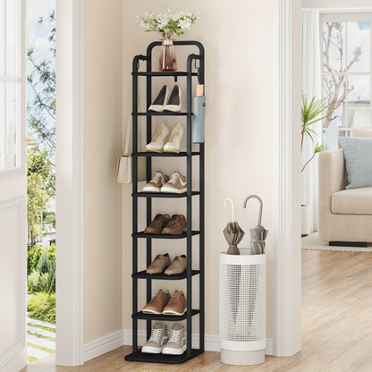 Rack per scarpe verticale, Marrone ruggine e nero per viaggio e veicolo – vista dettagliata 5