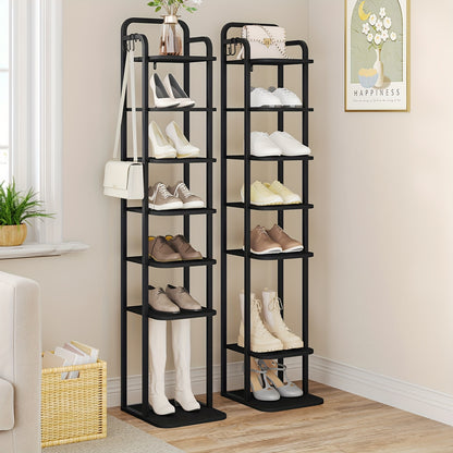 Rack per scarpe verticale, Marrone ruggine e nero per viaggio e veicolo – vista dettagliata 7