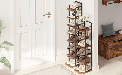 Rack per scarpe verticale, Marrone ruggine e nero per viaggio e veicolo – vista dettagliata 10