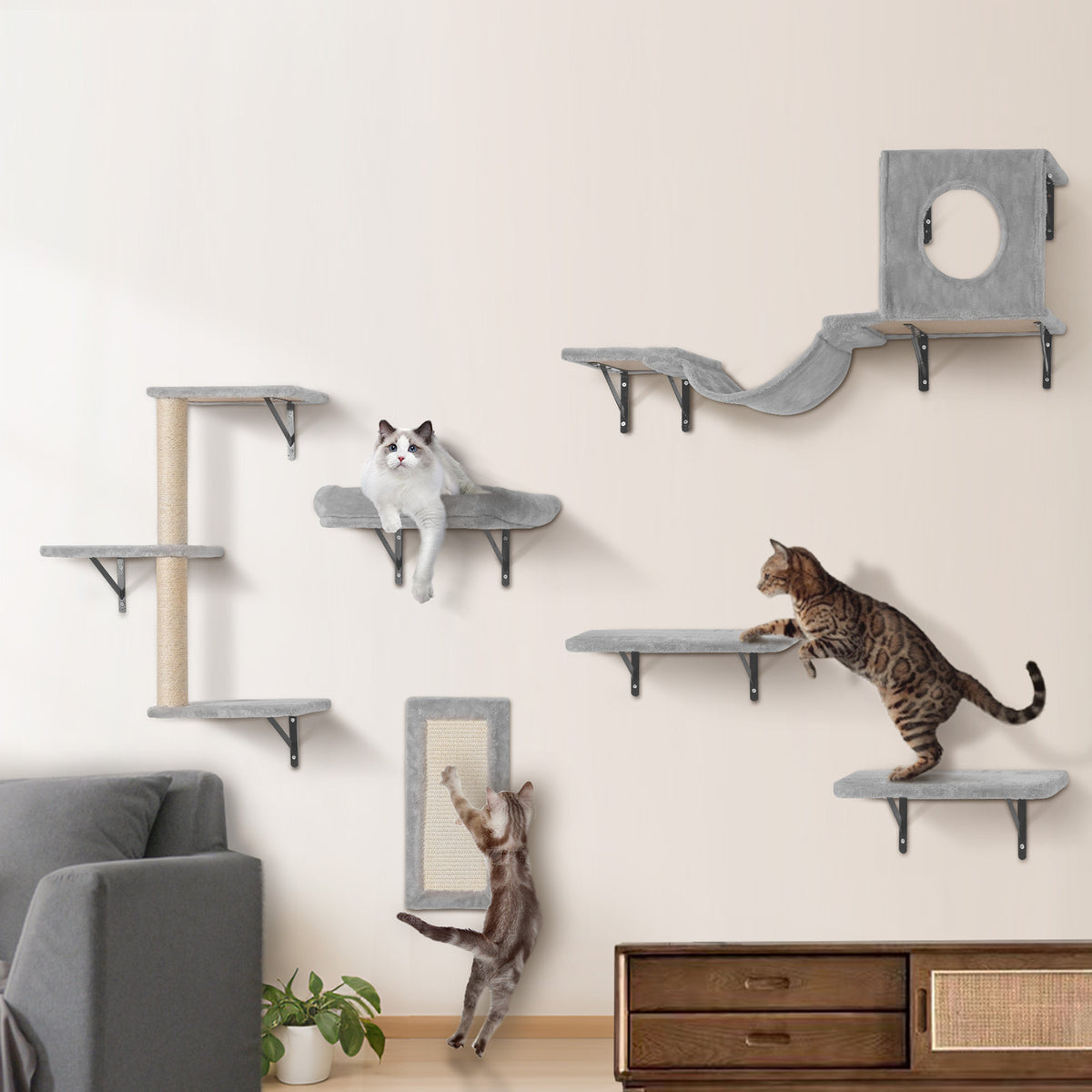 Ripiani, 6 Pezzi per Gatti e Gatti con Piattaforma – vista dettagliata 9
