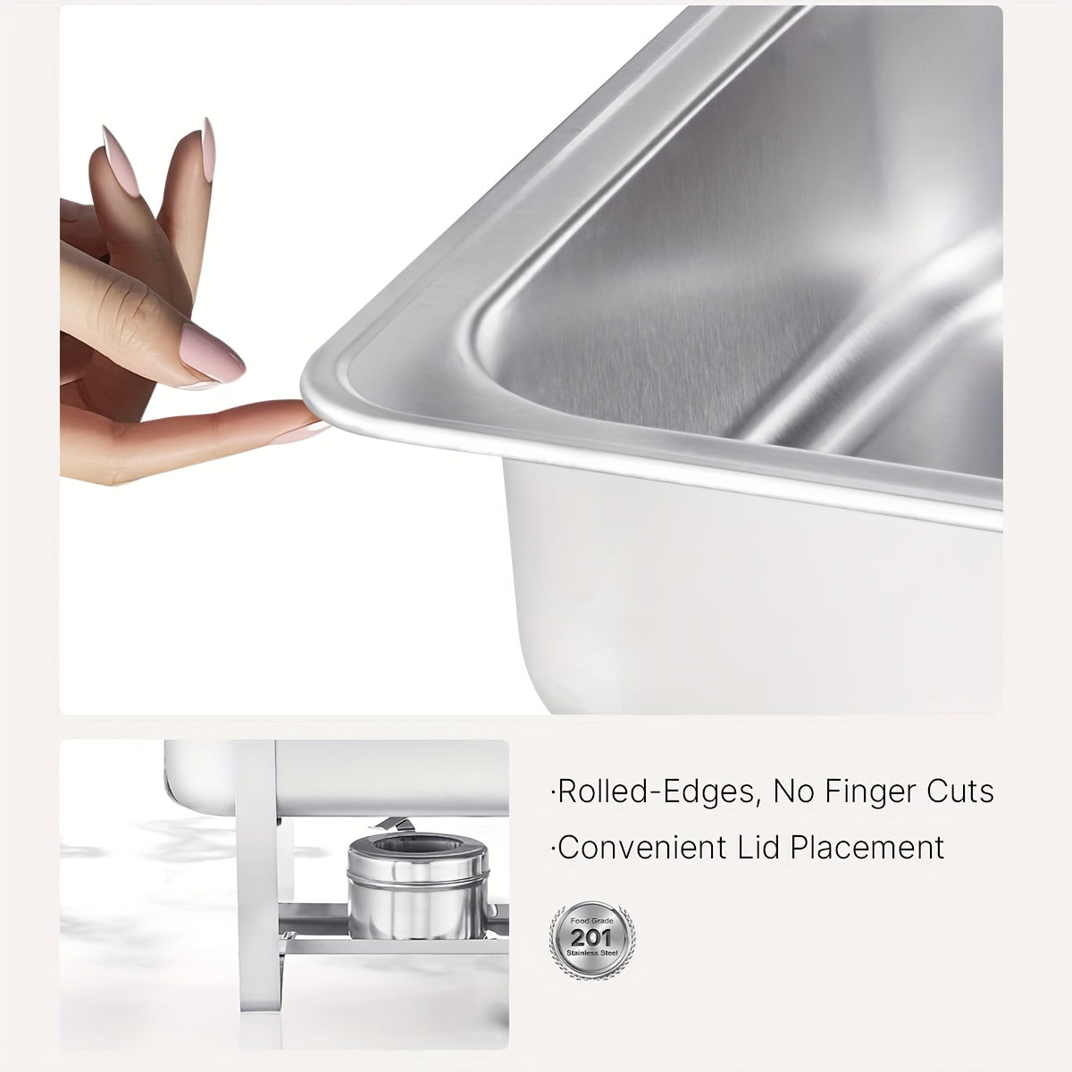 Scaldavivande da buffet, acciaio inox per cucina e zona pranzo – vista dettagliata 3