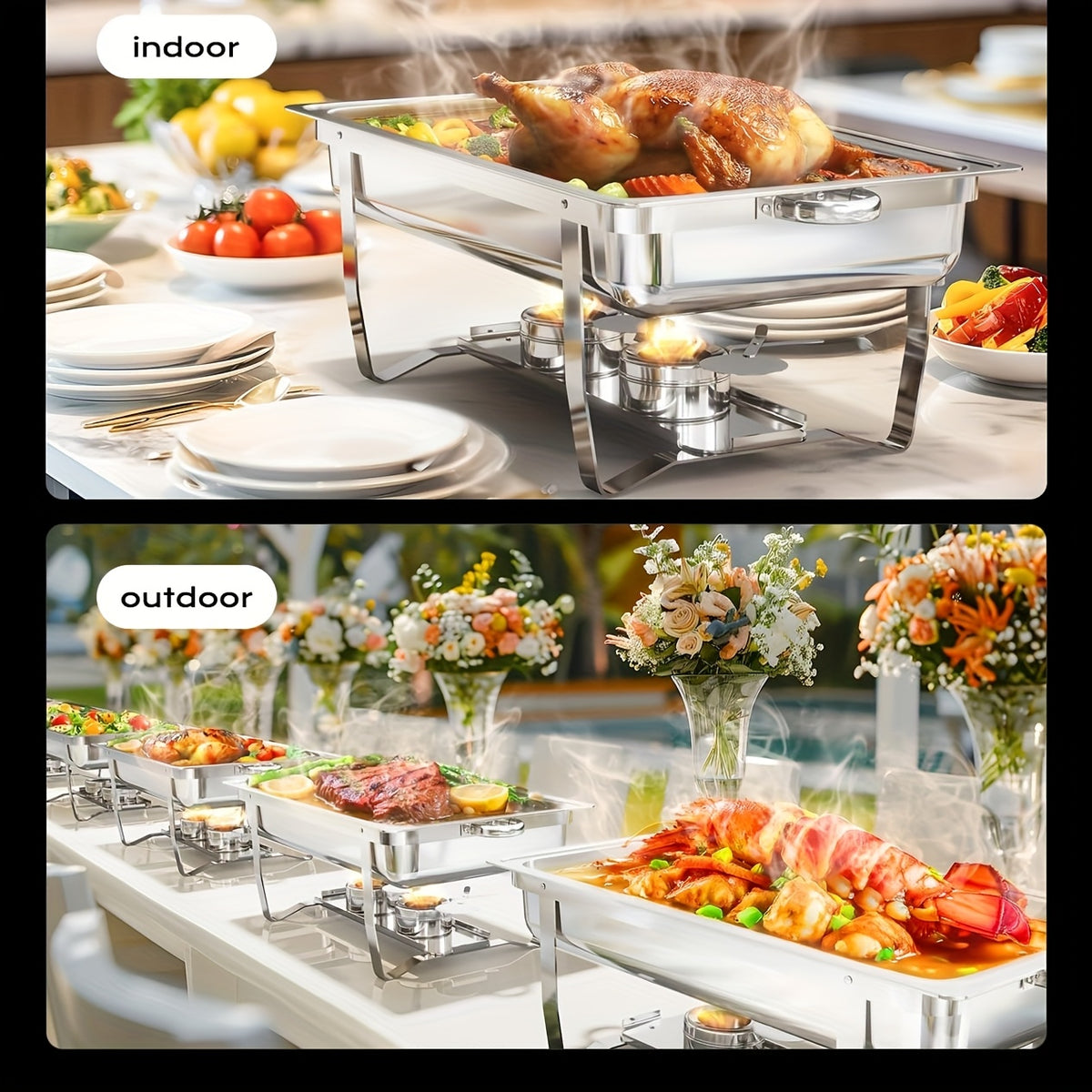Scaldavivande da buffet, acciaio inox per cucina e zona pranzo – vista dettagliata 5