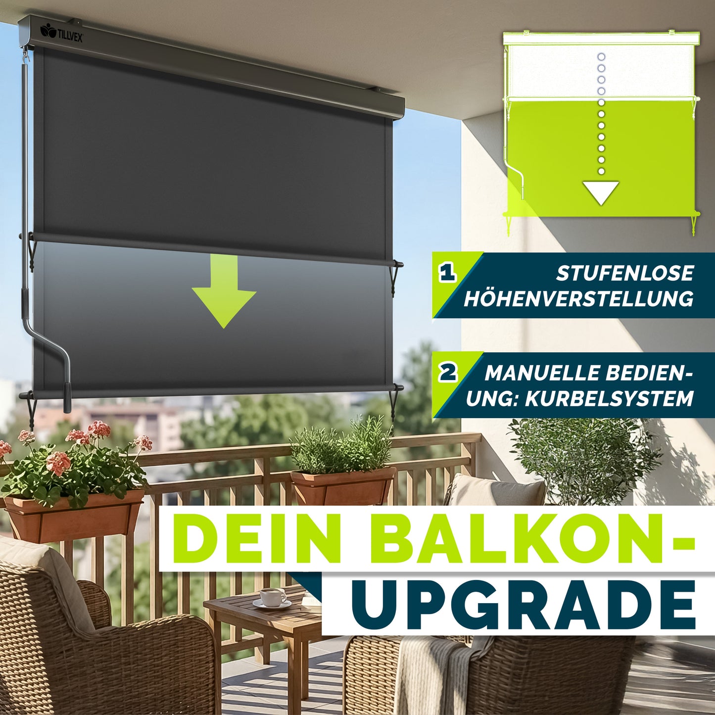 Schermo frangivista, alluminio per giardino e balcone – vista dettagliata 2