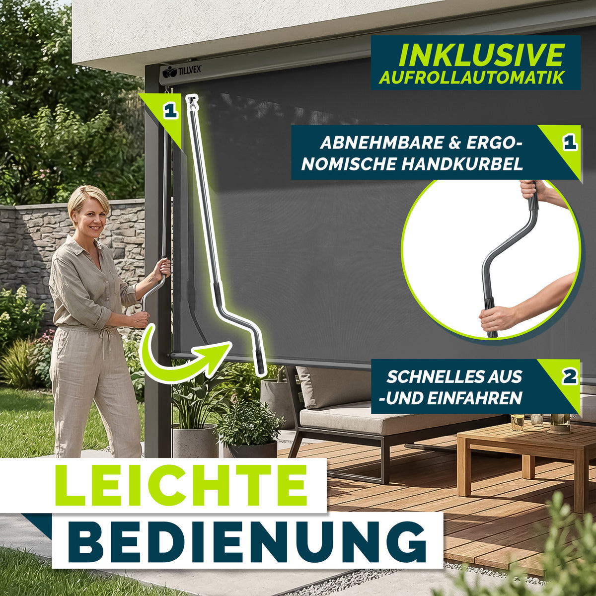 Schermo frangivista, alluminio per giardino e balcone – vista dettagliata 5
