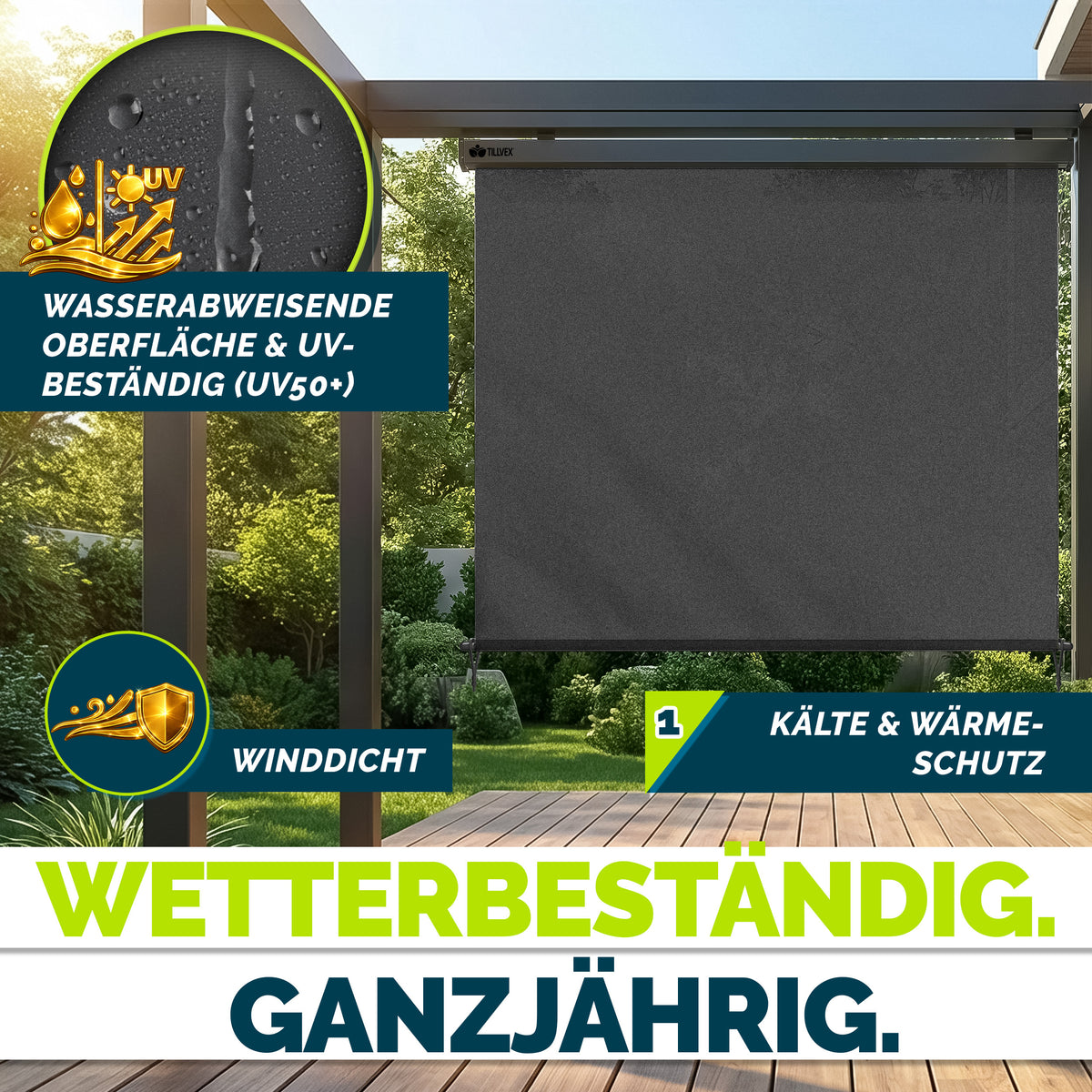 Schermo frangivista, alluminio per giardino e balcone – vista dettagliata 8