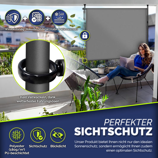 Schermo frangivista, Antracite, Beige per balcone e giardino – vista principale