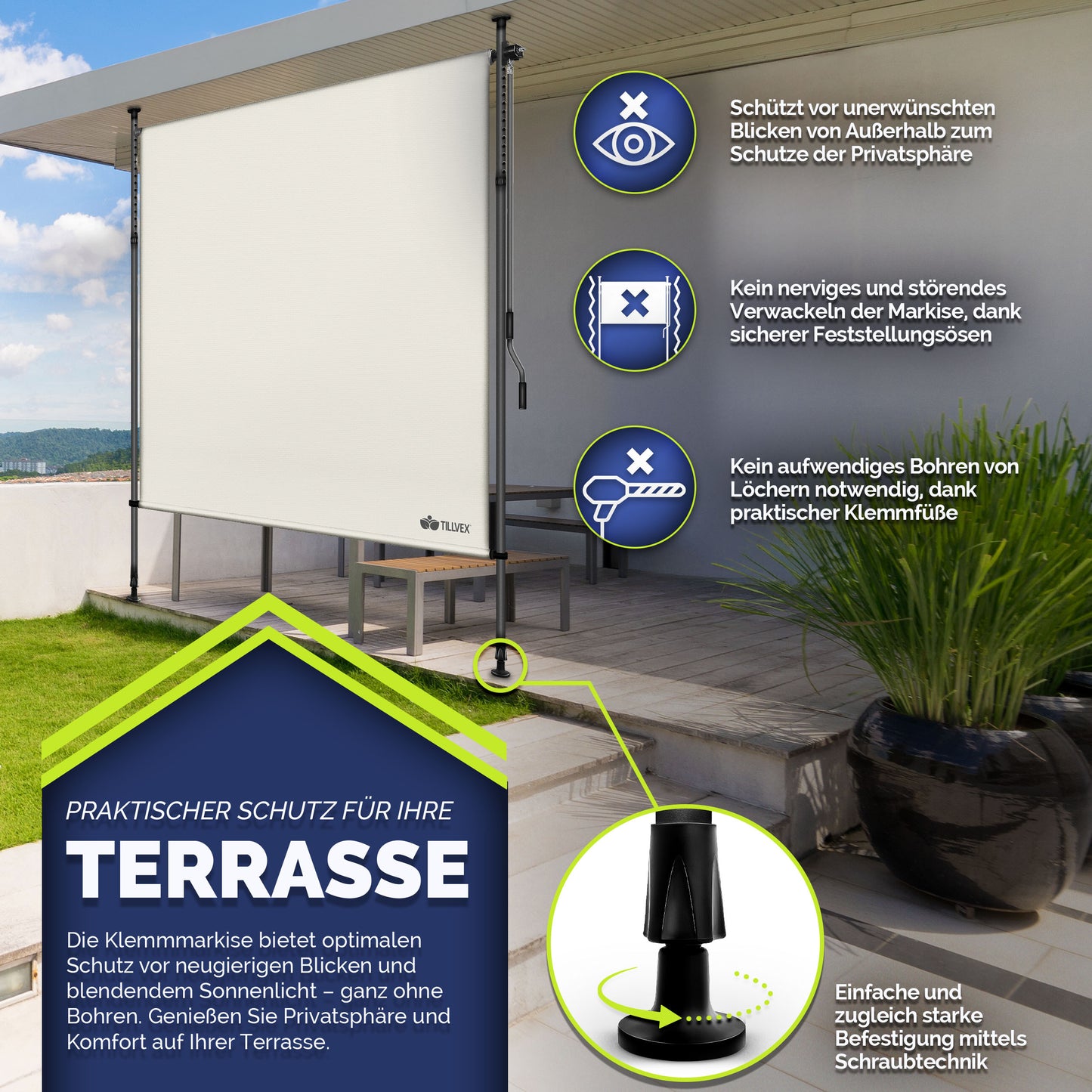Schermo frangivista, Antracite per balcone e giardino – vista dettagliata 24