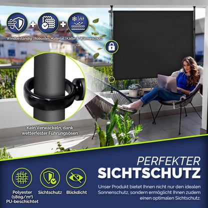 Schermo frangivista, Antracite per balcone e giardino – vista dettagliata 32