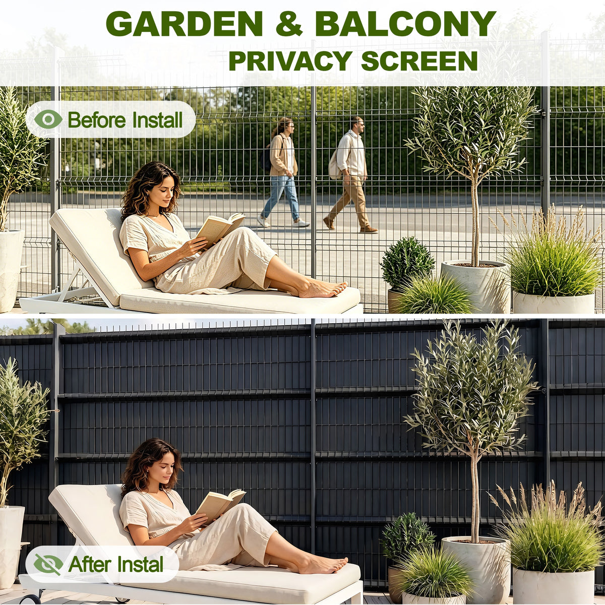 Schermo frangivista, Verde per balcone – vista dettagliata 14