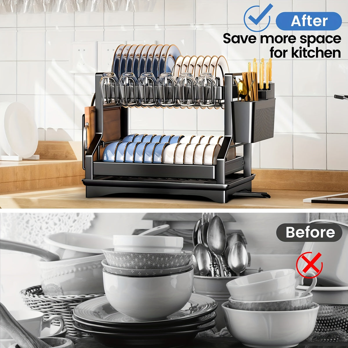 Scolapiatti, Bianco per cucina e uso quotidiano – vista dettagliata 6