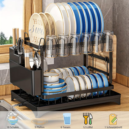 Scolapiatti, struttura durevole in acciaio al car per cucina e tazze – vista principale