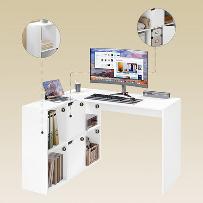 Scrivania angolare, Bianco per smart working e ufficio – vista dettagliata 3
