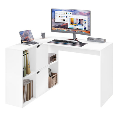 Scrivania angolare, Bianco per smart working e ufficio – vista dettagliata 4