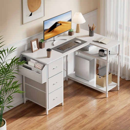Scrivania angolare, Nero per smart working e ufficio – vista principale