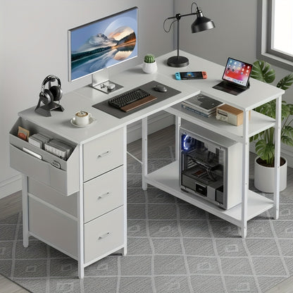 Scrivania angolare, Nero per smart working e ufficio – vista dettagliata 16