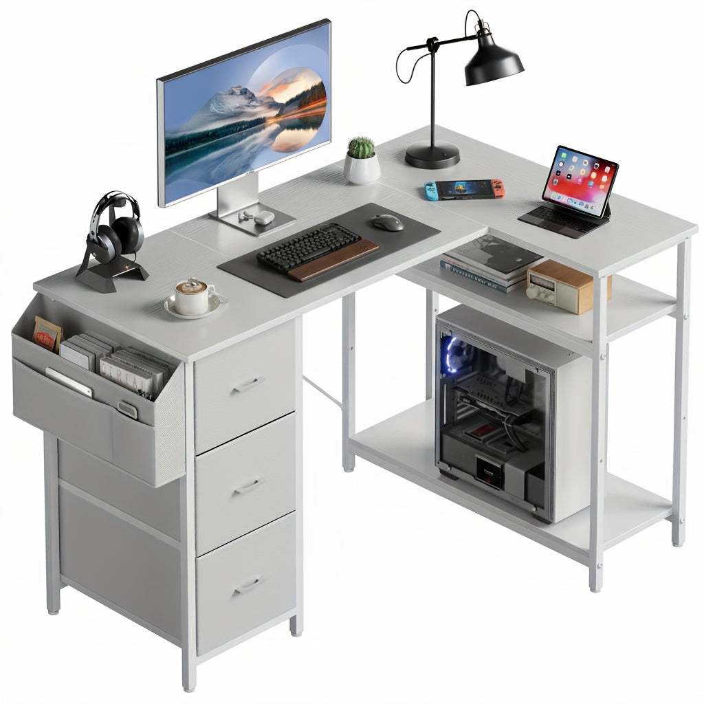 Scrivania angolare, Nero per smart working e ufficio – vista dettagliata 20
