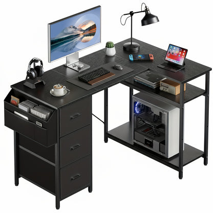 Scrivania angolare, Nero per smart working e ufficio – vista dettagliata 21